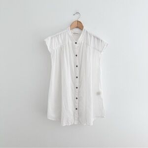 Free People White Gauzy Cotton Tunic Top Size Medium